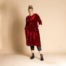 Load image into Gallery viewer, MEGAN SALMON - Velvet Roses Romance Dress - CRIMSON (RED)