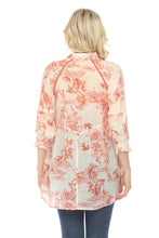 Load image into Gallery viewer, JOHNNY WAS - Spring Fire Adonia Tunic - RED & WHITE Toile de Jouy