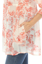 Load image into Gallery viewer, JOHNNY WAS - Spring Fire Adonia Tunic - RED & WHITE Toile de Jouy