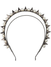 Load image into Gallery viewer, OLGA BERG - Coco Pearl and Spike Halo - SILVER
