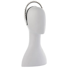 Load image into Gallery viewer, OLGA BERG - Heidi Pearl Headband - BLACK w WHITE PEARL