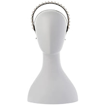 Load image into Gallery viewer, OLGA BERG - Heidi Pearl Headband - BLACK w WHITE PEARL