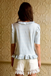 Candy Land T-Shirt - BLUE & WHITE STRIPE