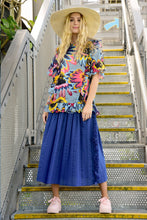 Load image into Gallery viewer, CURATE by Trelise Cooper - Shirring Grace Skirt - BLACK/ BLUE