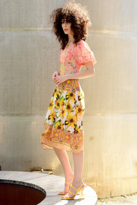 CURATE by Trelise Cooper - Puff And Ready Dress - PEACH DAISY