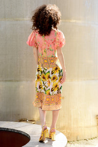 CURATE by Trelise Cooper - Puff And Ready Dress - PEACH DAISY