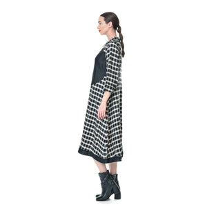 MEGAN SALMON - Ledger Ally Shirt Dress - BLACK/ NATURAL CHECK