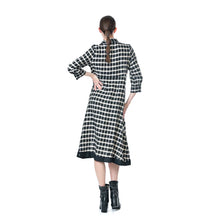 Load image into Gallery viewer, MEGAN SALMON - Ledger Ally Shirt Dress - BLACK/ NATURAL CHECK