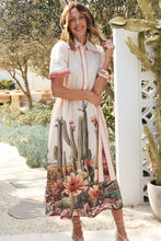 Load image into Gallery viewer, ADRIFT - Ginnie Collared Dress - SICILIANA CACTUS PRINT