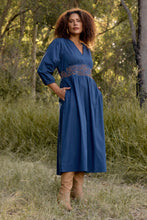 Load image into Gallery viewer, ADRIFT - Lisa Ebroidered Dress - NAVY