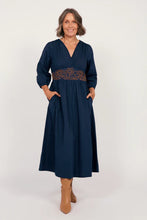Load image into Gallery viewer, ADRIFT - Lisa Ebroidered Dress - NAVY