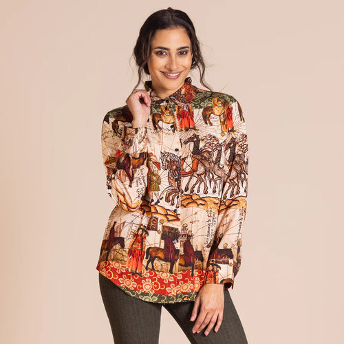 MEGAN SALMON Marco Polo Liberty Shirt - MARCO POLO PRINT