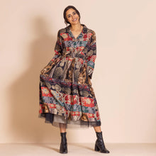 Load image into Gallery viewer, MEGAN SALMON - Samarkand Ellen Coat-Dress - EXOTIC/ SILK ROAD PRINT
