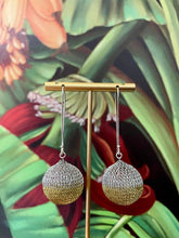 Load image into Gallery viewer, SERIOUSLY DESIGNED - Half Colour Mesh Sphere Earrings - SILVER &amp; GOLD