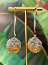 Load image into Gallery viewer, SERIOUSLY DESIGNED - Half Colour Mesh Sphere Earrings - SILVER &amp; GOLD