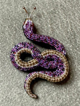 Load image into Gallery viewer, TROVELORE - Amethyst Snake Brooch