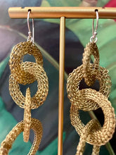 Load image into Gallery viewer, SERIOUSLY DESIGNED - Three-Circle Mesh Earrings - DARK GOLD