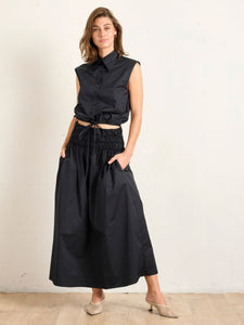 STATE OF EMBRACE - Shirred Skirt - ONYX