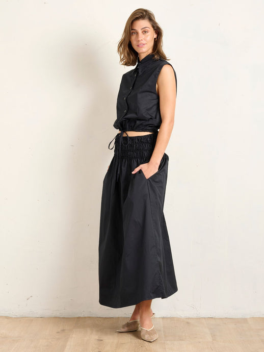 STATE OF EMBRACE - Shirred Skirt - ONYX