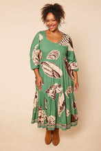 Load image into Gallery viewer, ADRIFT - Sabre Long Sleeve Frill Dress - MORETON GREEN