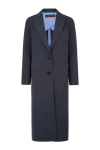 Back To The Future Coat - NAVY PINSTRIPE