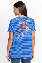 Load image into Gallery viewer, JOHNNY WAS - Catalina Everyday Tee - BLUE w STRIPE