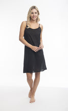 Load image into Gallery viewer, ORIENTIQUE - Two-Sided Cotton Midi Slip Dress - BLACK