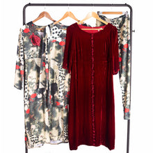 Load image into Gallery viewer, Velvet Roses Romance Dress - CRIMSON