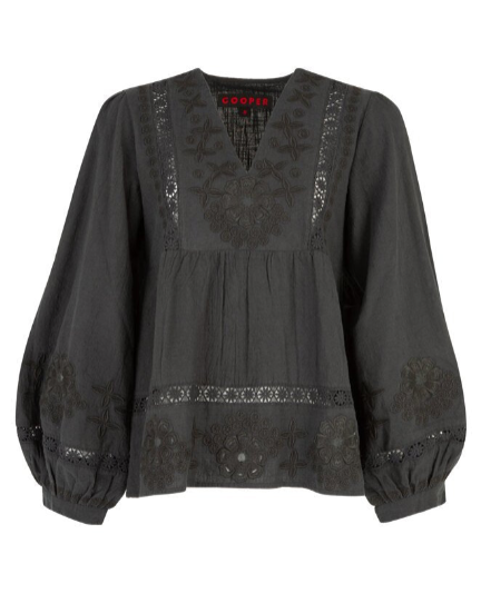 Pick A Petal Blouse - BLACK
