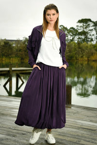 CURATE by Trelise Cooper - Burst Your Bubble Skirt - BLACK/ NIGHTSHADE (PURPLE)