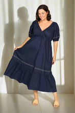 Load image into Gallery viewer, ADRIFT - Alison Poplin Midi Dress - CAPRI COVE (NAVY)