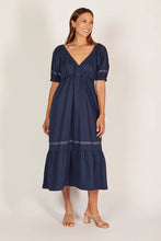 Load image into Gallery viewer, ADRIFT - Alison Poplin Midi Dress - CAPRI COVE (NAVY)