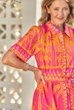 Load image into Gallery viewer, ADRIFT - Ginette Collared Dress - TANGERINA (ORANGE+PINK)