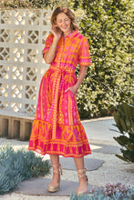 Load image into Gallery viewer, ADRIFT - Ginette Collared Dress - TANGERINA (ORANGE+PINK)
