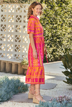 Load image into Gallery viewer, ADRIFT - Ginette Collared Dress - TANGERINA (ORANGE+PINK)