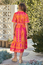 Load image into Gallery viewer, ADRIFT - Ginette Collared Dress - TANGERINA (ORANGE+PINK)