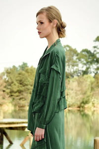 CURATE by Trelise Cooper - Nip And Tuck Jacket - BLACK/ GREEN PASTURES