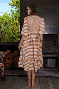 CURATE by Trelise Cooper - A Walk In The Park Dress - COFFEE STRIPE