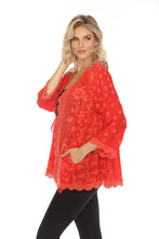 Load image into Gallery viewer, JOHNNY WAS - Fleur Du Jour Kimono - BLOOD ORANGE