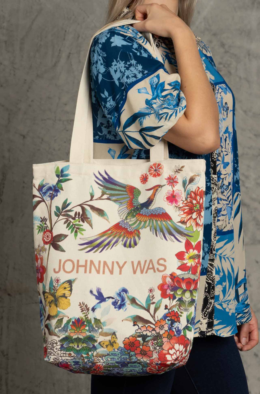 JOHNNY WAS - Canvas Tote Bag - FLORA & FAUNA