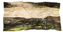 Load image into Gallery viewer, MEGAN SALMON - Derwent Wool Scarf - GREEN LANDSCAPE PHOTOGRAPH PRINT