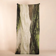 Load image into Gallery viewer, MEGAN SALMON - Derwent Wool Scarf - GREEN LANDSCAPE PHOTOGRAPH PRINT