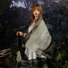 Load image into Gallery viewer, MEGAN SALMON - Derwent Wool Scarf - GREEN LANDSCAPE PHOTOGRAPH PRINT