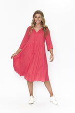 Load image into Gallery viewer, ORIENTIQUE - Amber Dress Solid (Colour) w Lining - CORAL