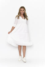 Load image into Gallery viewer, ORIENTIQUE - Amber Dress Solid (Colour) w Lining - WHITE