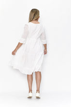 Load image into Gallery viewer, ORIENTIQUE - Amber Dress Solid (Colour) w Lining - WHITE