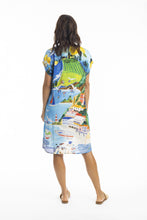 Load image into Gallery viewer, ORIENTIQUE - Kai Short Sleeve Shift Dress - AMALFI COAST