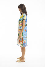 Load image into Gallery viewer, ORIENTIQUE - Kai Short Sleeve Shift Dress - AMALFI COAST