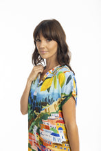 Load image into Gallery viewer, ORIENTIQUE - Kai Short Sleeve Shift Dress - AMALFI COAST