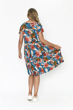 Load image into Gallery viewer, ORIENTIQUE - Kimberly Dress - ORANGE, TAN, BLUE &amp; WHITE